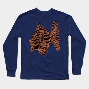 Orange and black coral fish fish color Long Sleeve T-Shirt